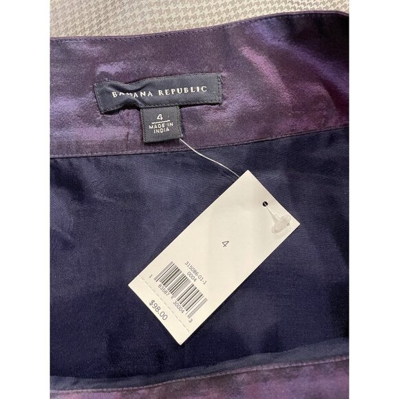 Banana Republic NWT Iridescent Purple A-Line Skirt Sz 4 - Picture 4 of 9